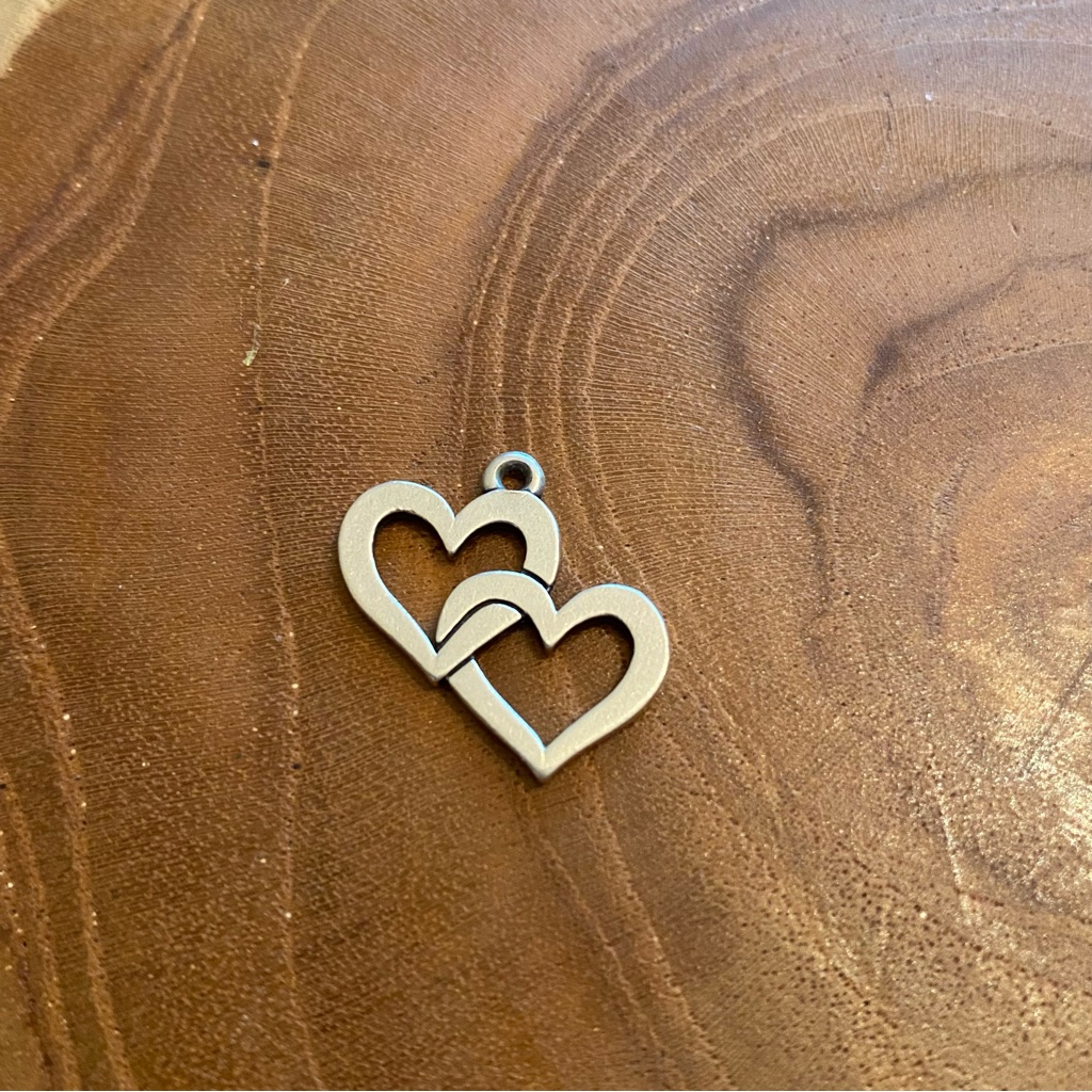Retired James Avery Cupid Hearts Charm, Sterling Silver